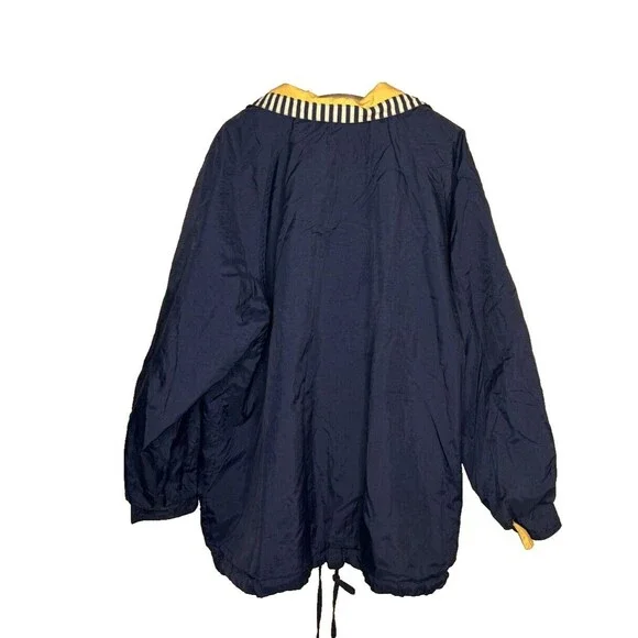 Vintage Men's Current Seen Reversible Windbreaker Jacket Navy Blue Yellow Size L - Picture 4 of 13